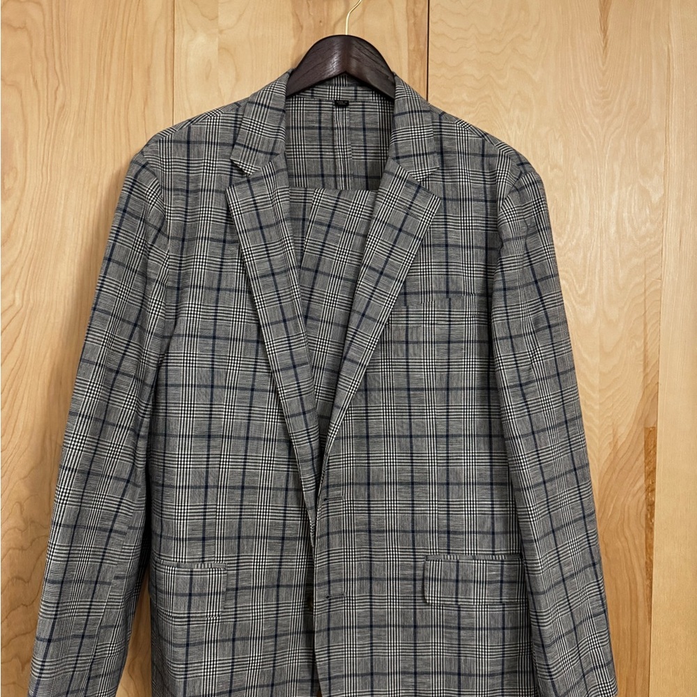 J. Crew Ludlow Gray Sport Coat with Windowpane Check